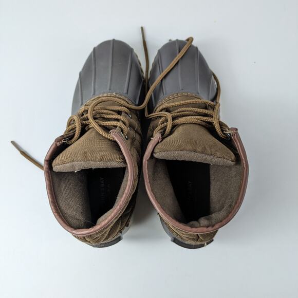 St Johns Bay Womens Size 6M Rain Boot Duck Denton Lace Up Ankle Brown Outdoors - Picture 4 of 13